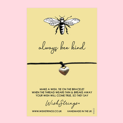 WishStrings ‘Always Bee Kind’ Wish Bracelet | Bee-Themed Gift for Positivity | Meaningful Wish Bracelet to Spread Kindness & Joy