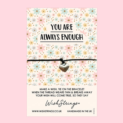 WishStrings ‘You Are Always Enough’ Wish Bracelet | Meaningful Gift for Positivity & Mental Health | Inspirational Self-Care Bracelet