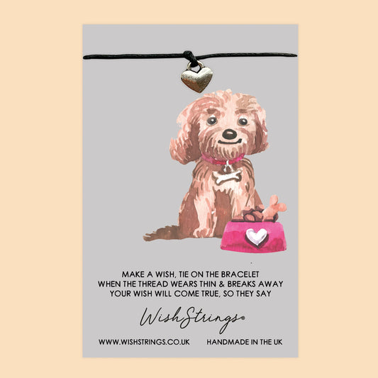 WishStrings Cavapoo Wish Bracelet | Thoughtful Gift for Dog Lovers | Meaningful Wish Bracelet for Cavapoo Owners & Pet Lovers