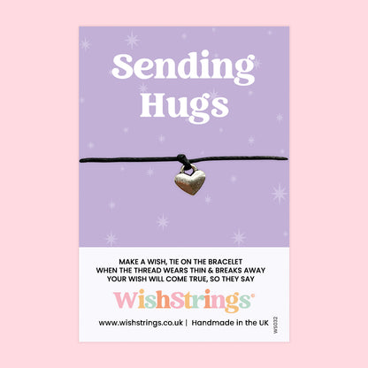 WishStrings ‘Sending Hugs’ Wish Bracelet | Thoughtful Pick-Me-Up Gift | Meaningful Thinking of You & Letterbox Hug