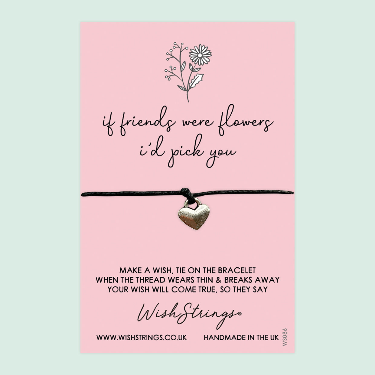 WishStrings ‘If Friends Were Flowers’ Wish Bracelet | Thoughtful Friendship Gift | Meaningful Appreciation Bracelet for a Special Friend