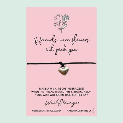 WishStrings ‘If Friends Were Flowers’ Wish Bracelet | Thoughtful Friendship Gift | Meaningful Appreciation Bracelet for a Special Friend