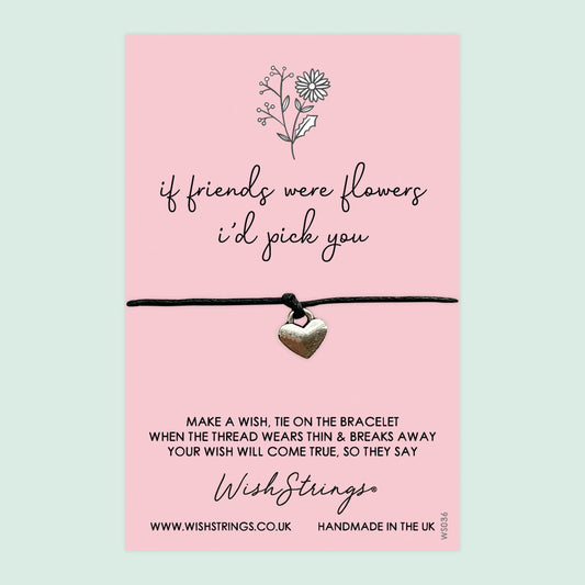 WishStrings ‘If Friends Were Flowers’ Wish Bracelet | Thoughtful Friendship Gift | Meaningful Appreciation Bracelet for a Special Friend
