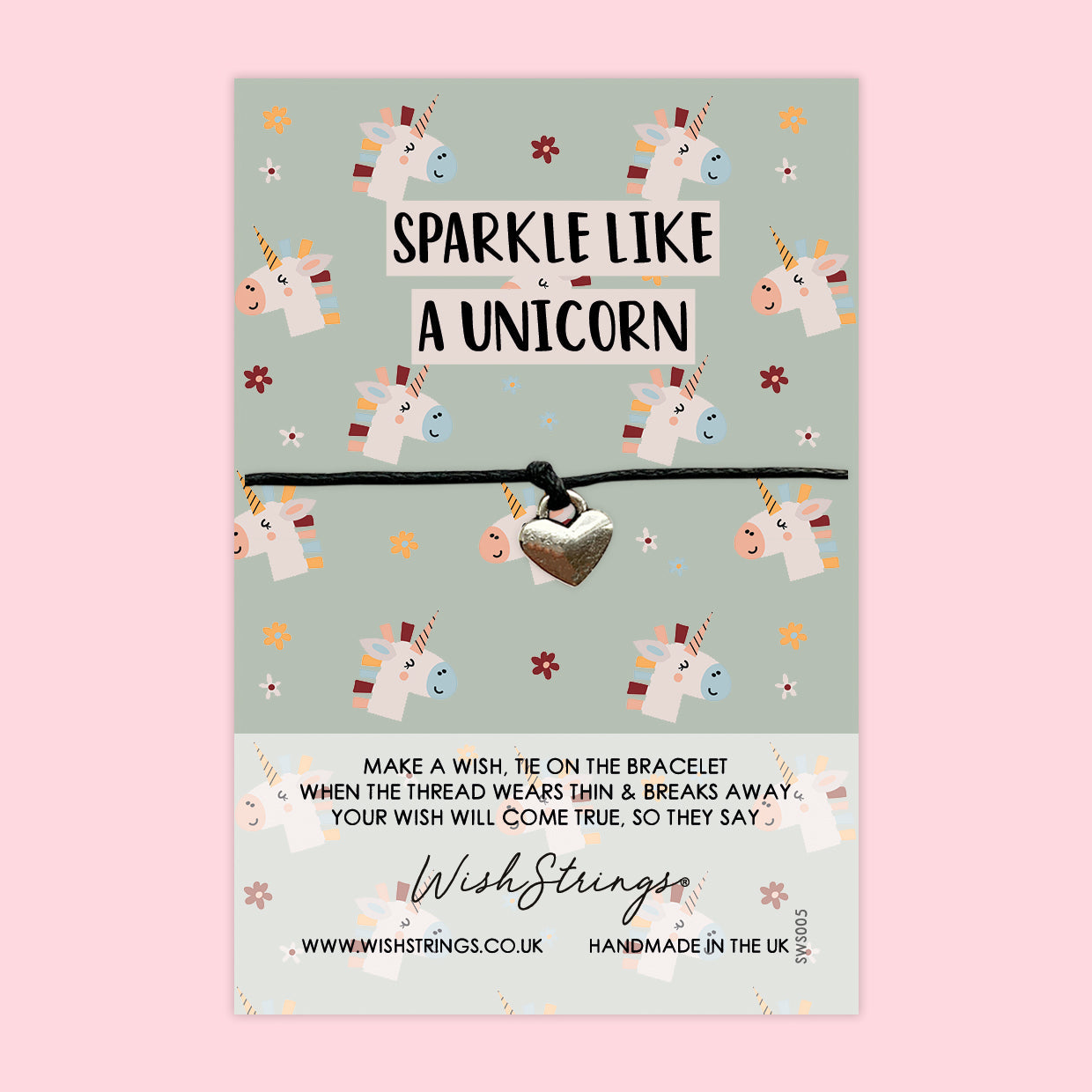 WishStrings ‘Sparkle Like a Unicorn’ Wish Bracelet | Cute & Positive Gift | Meaningful Wish Bracelet for Joy & Encouragement