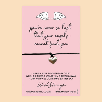 WishStrings ‘Angels Always Find You’ Wish Bracelet | Thoughtful Sympathy Gift | Meaningful Condolence Bracelet for Comfort & Support