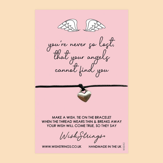 WishStrings ‘Angels Always Find You’ Wish Bracelet | Thoughtful Sympathy Gift | Meaningful Condolence Bracelet for Comfort & Support