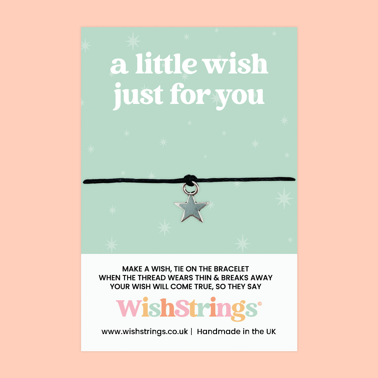 WishStrings ‘A Little Wish Just for You’ Wish Bracelet | Uplifting Positivity Gift | Meaningful Bracelet for Encouragement & Good Vibes