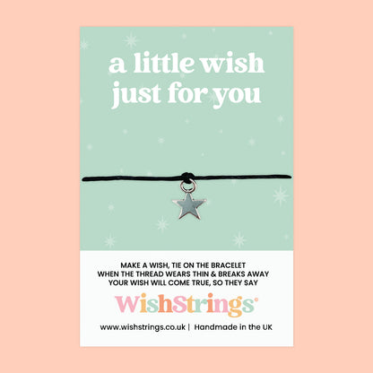 WishStrings ‘A Little Wish Just for You’ Wish Bracelet | Uplifting Positivity Gift | Meaningful Bracelet for Encouragement & Good Vibes