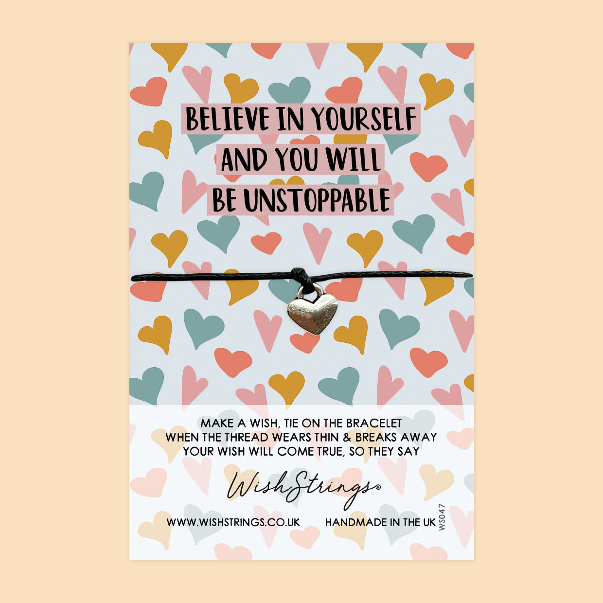WishStrings ‘Believe in Yourself’ Wish Bracelet | Positivity & Good Luck Gift | Meaningful Wish Bracelet for Exams & Encouragement