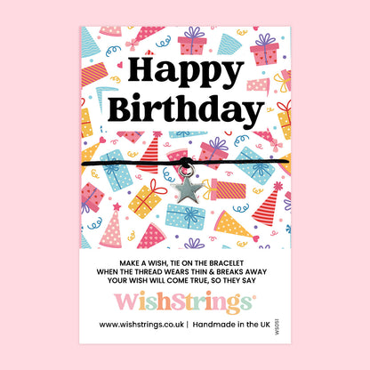 WishStrings ‘Happy Birthday’ Wish Bracelet | Thoughtful Birthday Gift | Meaningful Wish Bracelet to Send Birthday Wishes