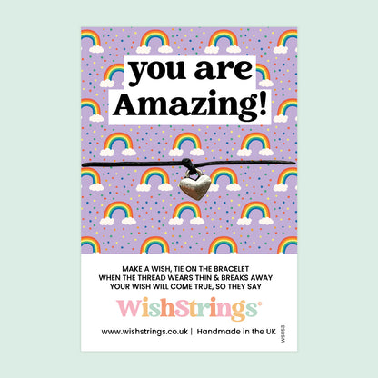 WishStrings ‘You Are Amazing’ Wish Bracelet | Positivity & Encouragement Gift | Meaningful Thank You Bracelet to Uplift & Inspire
