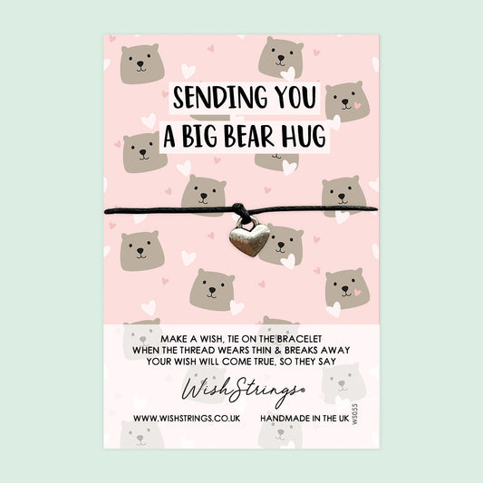 WishStrings ‘Sending You a Big Bear Hug’ Wish Bracelet | Thoughtful Support Gift | Meaningful Wish Bracelet for Comfort & Hugs