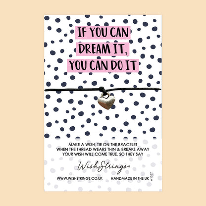 WishStrings ‘If You Can Dream It, You Can Do It’ Wish Bracelet | Inspiring Success Gift | Meaningful Bracelet for New Job & Achievements