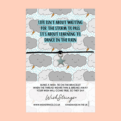 WishStrings ‘Dance in the Rain’ Wish Bracelet | Uplifting Positivity Gift | Meaningful Bracelet for Tough Times & Manifestation