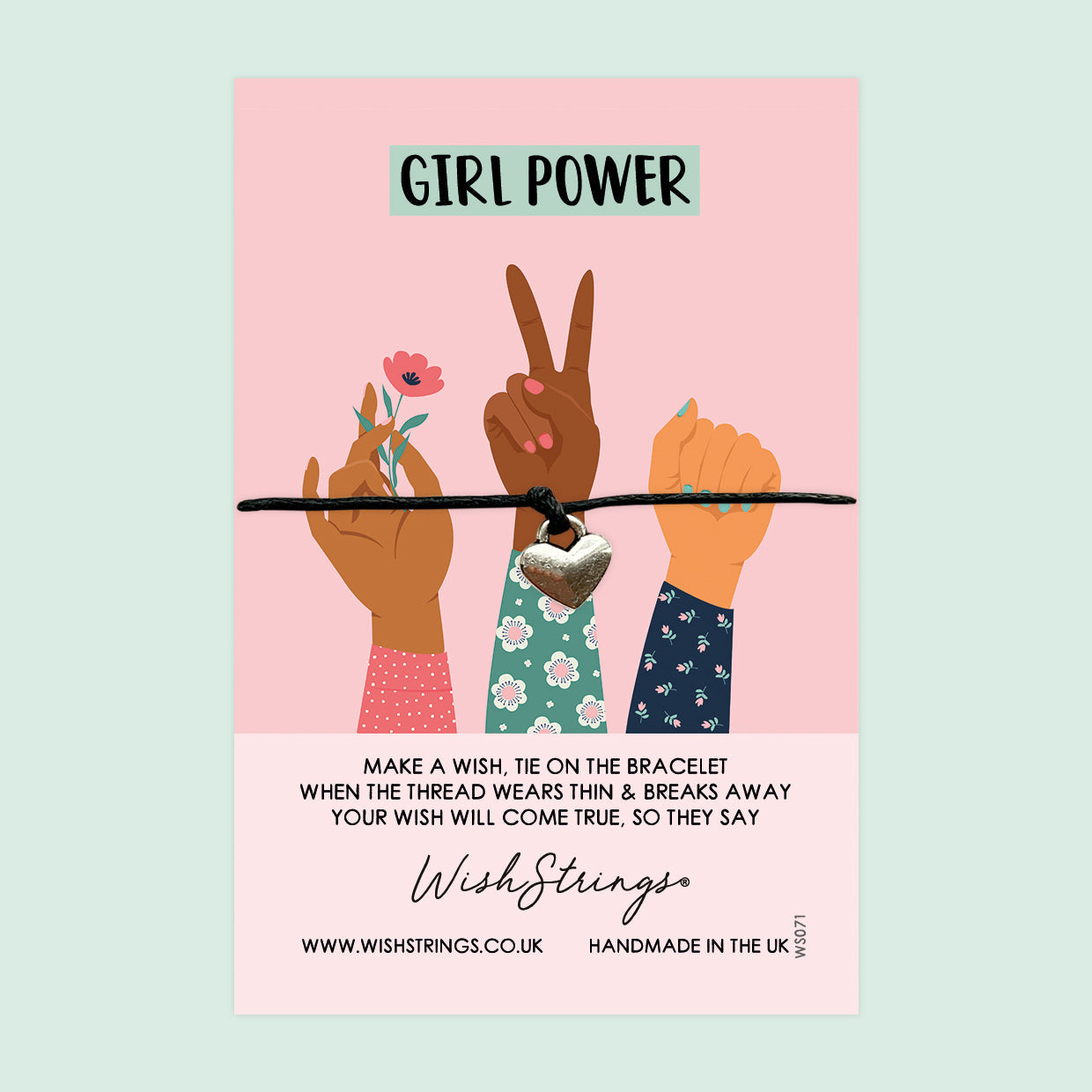 WishStrings ‘Girl Power’ Wish Bracelet | Uplifting Positivity Gift | Meaningful Manifestation Bracelet for Confidence & Strength