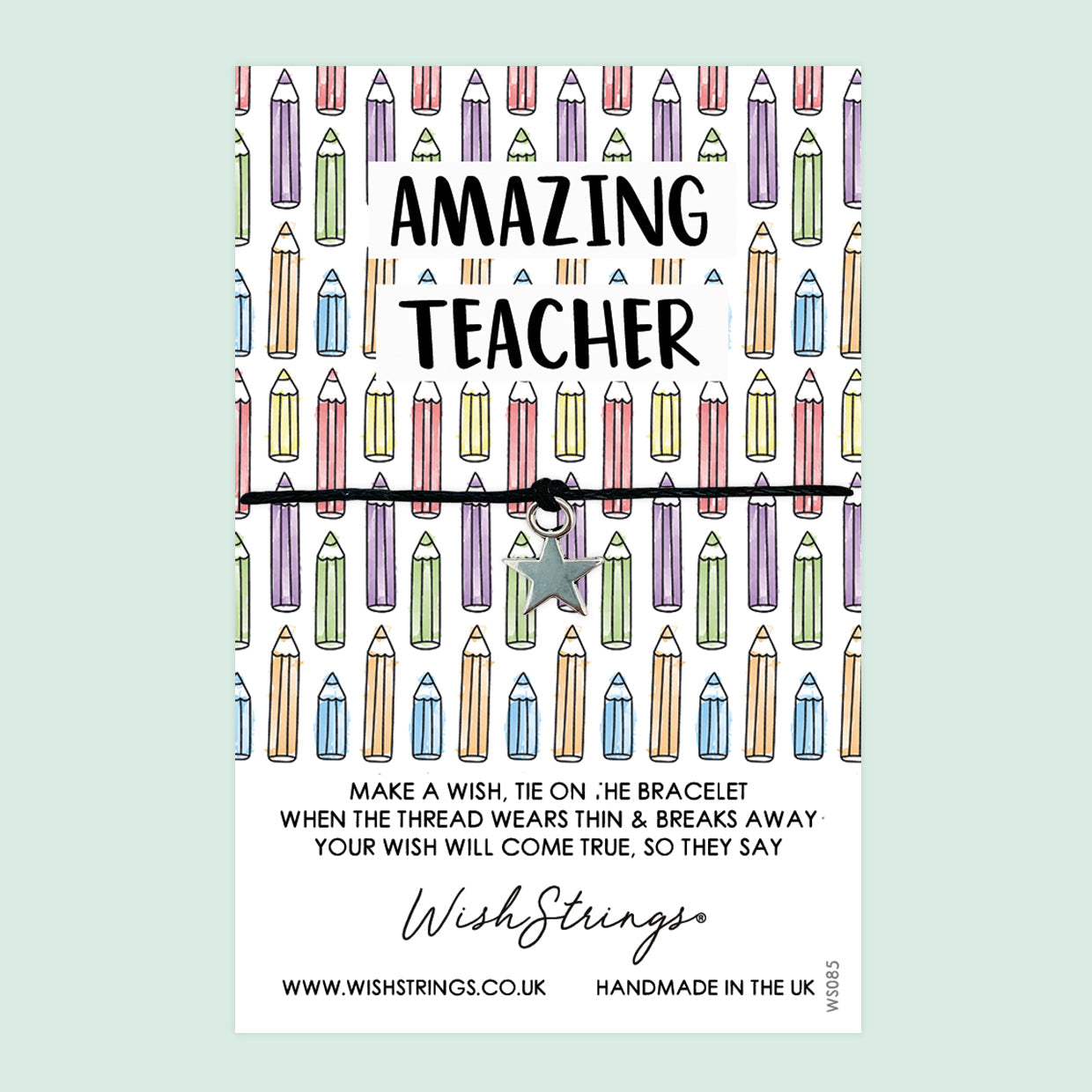 WishStrings ‘Amazing Teacher’ Wish Bracelet | Thoughtful Thank You Gift | Meaningful End of Term Bracelet for Teachers