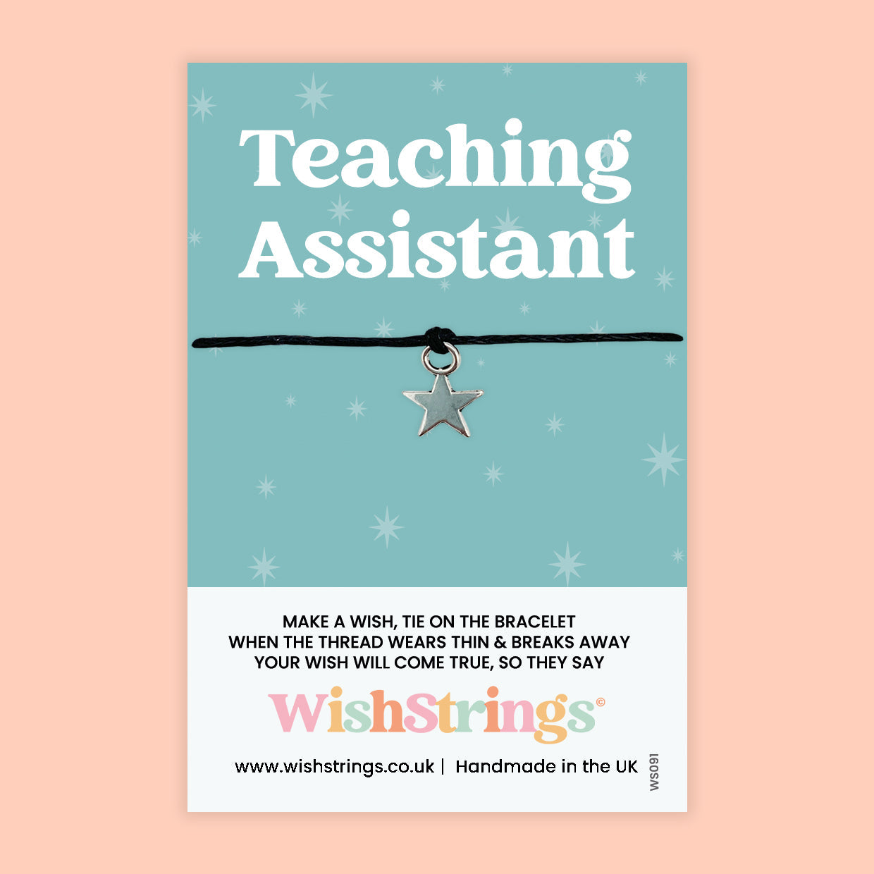 WishStrings Wish Bracelet – Teaching Assistant Thank You Gift | End of Term Appreciation Keepsake | TA Letterbox Gift | Handmade in the UK