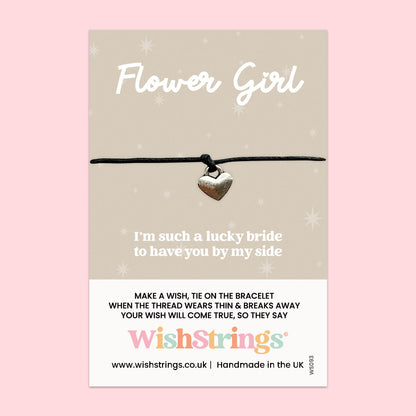 WishStrings Wish Bracelet – Flower Girl | Wedding Keepsake Gift | Handmade Bracelet for Bridal Party | Thank You Token for Flower Girl