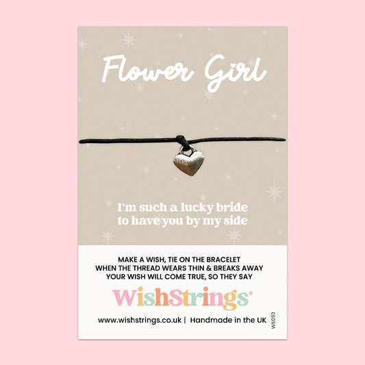 WishStrings Wish Bracelet – Flower Girl | Wedding Keepsake Gift | Handmade Bracelet for Bridal Party | Thank You Token for Flower Girl