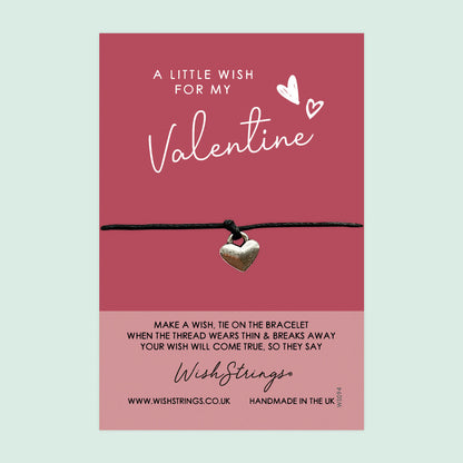 WishStrings ‘For My Valentine’ Wish Bracelet | Thoughtful Gift for Love & Couples | Meaningful Keepsake for Valentine’s Day