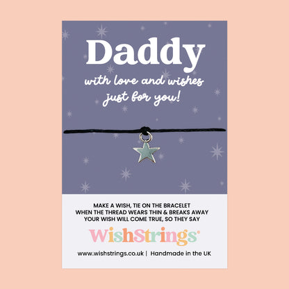 WishStrings ‘Love and Wishes for Daddy’ Wish Bracelet | Thoughtful Gift for Dad | Meaningful Keepsake from the Kids