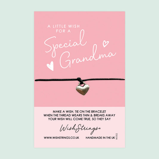 WishStrings ‘Special Grandma’ Wish Bracelet | Thoughtful Gift from Grandchildren | Meaningful Keepsake to Show Love & Appreciation for Grandma
