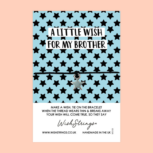 WishStrings ‘Wish for My Brother’ Wish Bracelet | Thoughtful Gift for a Special Brother | Meaningful Keepsake from Sibling