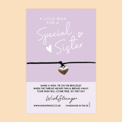 WishStrings ‘Special Sister’ Wish Bracelet | Thoughtful Gift from Siblings | Meaningful Keepsake to Show Love & Appreciation for Your Sister