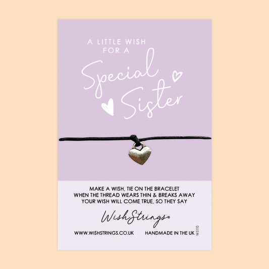WishStrings ‘Special Sister’ Wish Bracelet | Thoughtful Gift from Siblings | Meaningful Keepsake to Show Love & Appreciation for Your Sister