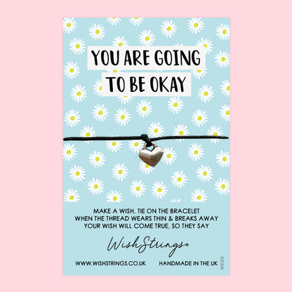 WishStrings ‘You Are Going to Be Okay’ Wish Bracelet | Comforting Gift for Tough Times | Meaningful Thinking of You Keepsake