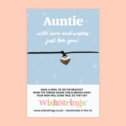 WishStrings ‘Auntie’ Wish Bracelet | Thoughtful Gift for a Special Auntie | Meaningful Keepsake to Show Love & Appreciation