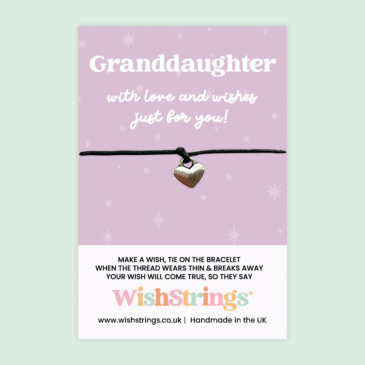 WishStrings ‘Granddaughter, With Love and Wishes’ Wish Bracelet | Thoughtful Gift from Grandparents | Meaningful Keepsake for Granddaughter