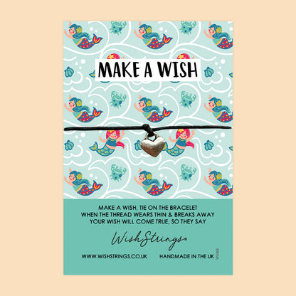 WishStrings ‘Make a Wish’ Wish Bracelet | Mermaid Pattern Design | Thoughtful Gift for Positivity & Dreamers