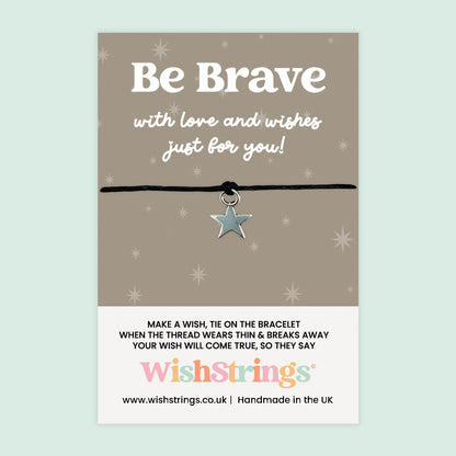 WishStrings Wish Bracelet – Be Brave | Positivity Gift | Motivational Keepsake | Handmade Bracelet | Letterbox Gift for Encouragement
