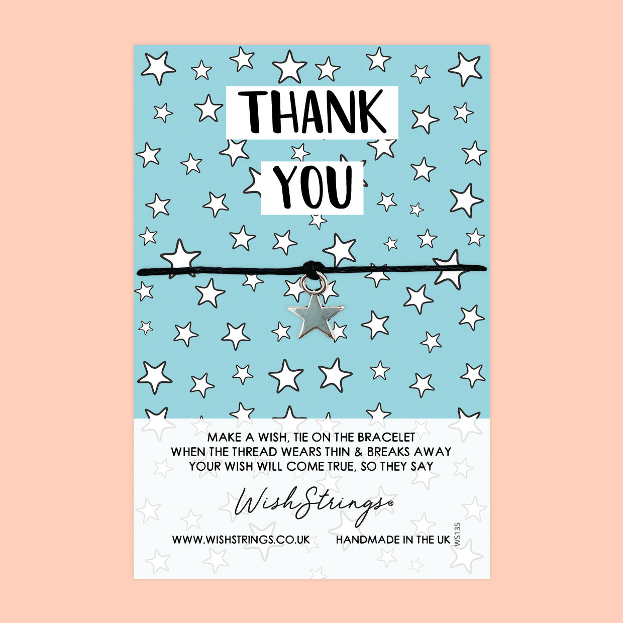WishStrings ‘Thank You’ Wish Bracelet | Thoughtful Gift to Say Thanks | Star Pattern Design for Appreciation & Gratitude