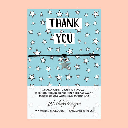 WishStrings ‘Thank You’ Wish Bracelet | Thoughtful Gift to Say Thanks | Star Pattern Design for Appreciation & Gratitude