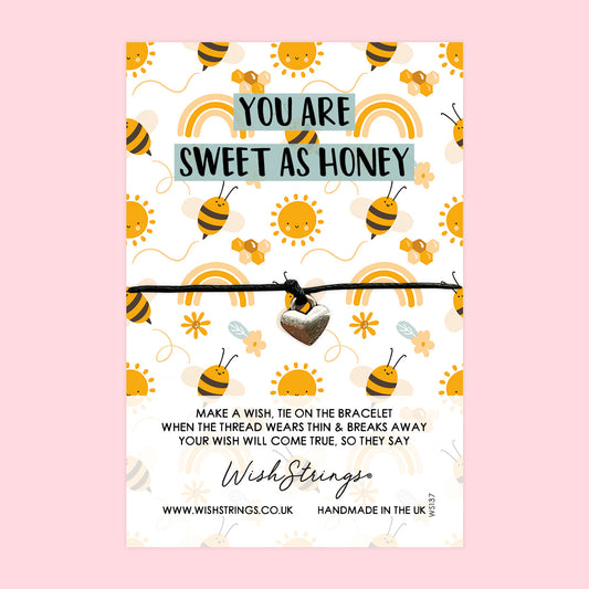WishStrings ‘You Are Sweet as Honey’ Wish Bracelet | Thoughtful Gift for Happiness | Meaningful Keepsake for Love & Positivity