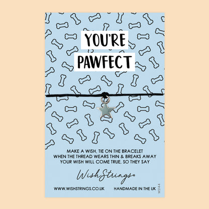 WishStrings ‘You’re Pawfect’ Wish Bracelet | Cute Dog-Themed Gift | Thoughtful Keepsake for Couples & Love