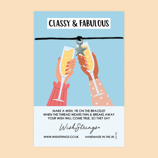 WishStrings ‘Classy & Fabulous’ Wish Bracelet | Perfect Gift for Friends | Meaningful Keepsake for Celebrations & Girls Weekend
