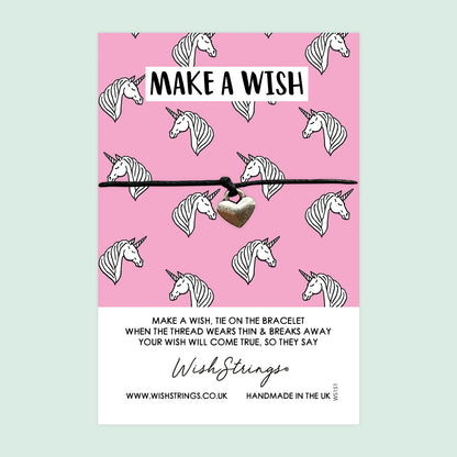 WishStrings ‘Make a Wish’ Wish Bracelet | Unicorn Pattern Design | Thoughtful Gift for Positivity, Dreamers & Unicorn Lovers
