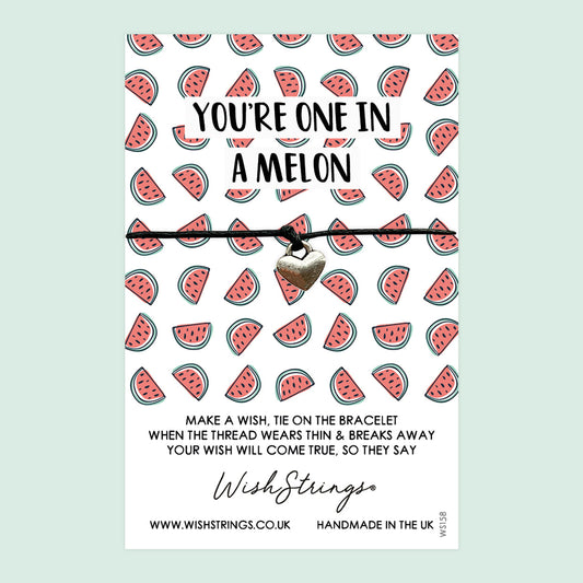 WishStrings ‘You Are One in a Melon’ Wish Bracelet | Cute Watermelon Design | Thoughtful Gift for Friendship & Appreciation