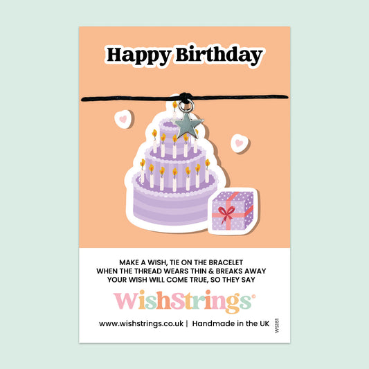 WishStrings ‘Happy Birthday’ Wish Bracelet | Thoughtful Birthday Gift | Meaningful Wish Bracelet to Send Birthday Wishes (Copy)