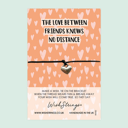 WishStrings ‘Love Between Friends Knows No Distance’ Wish Bracelet | Thoughtful Gift for Friendship | Meaningful Keepsake for Long-Distance Friends