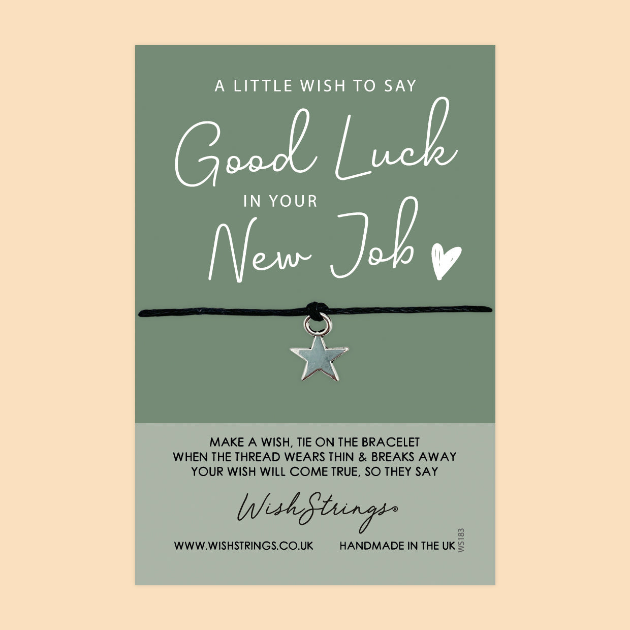 WishStrings ‘Good Luck in Your New Job’ Wish Bracelet | Lucky Clover Design | Meaningful Gift for Success & New Beginnings
