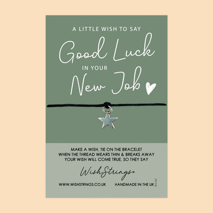 WishStrings ‘Good Luck in Your New Job’ Wish Bracelet | Lucky Clover Design | Meaningful Gift for Success & New Beginnings