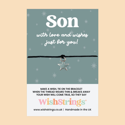 WishStrings ‘Son’ Wish Bracelet | Thoughtful Gift from Parents | Meaningful Keepsake to Show Love & Appreciation for Your Son
