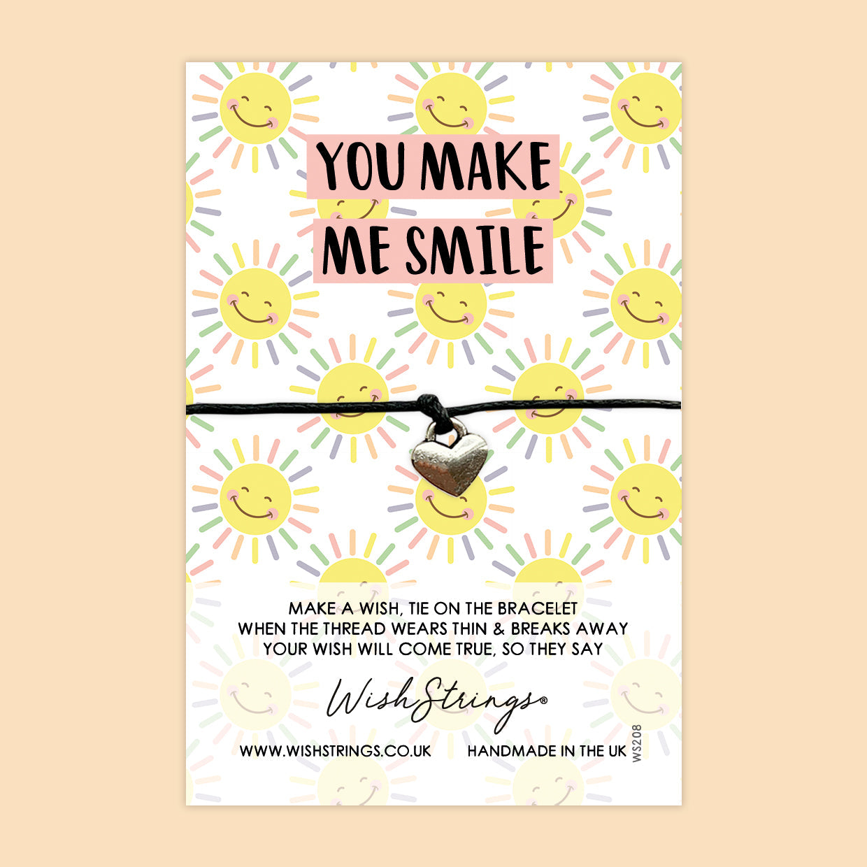 WishStrings ‘You Make Me Smile’ Wish Bracelet | Thoughtful Gift for Motivation & Positivity | Meaningful Keepsake for Happiness & Luck