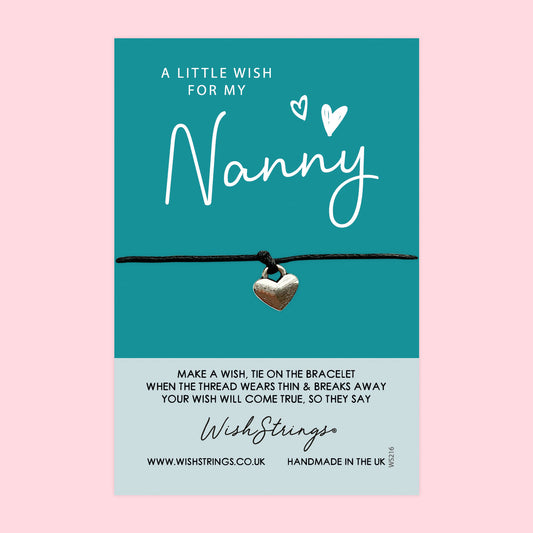 WishStrings ‘Little Wish for My Nanny’ Wish Bracelet | Thoughtful Gift for Nanny | Meaningful Keepsake to Show Love & Appreciation
