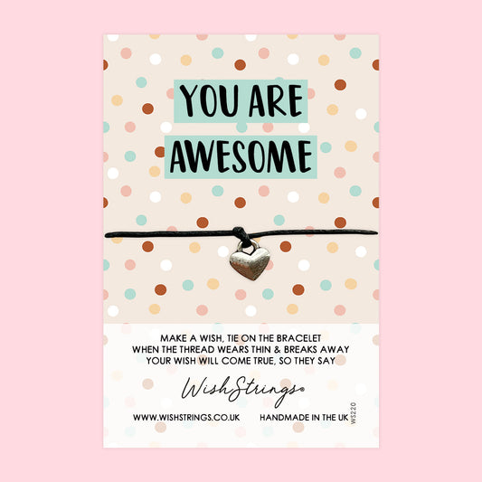 WishStrings ‘You Are Awesome’ Wish Bracelet | Thoughtful Gift for Saying Thank You | Meaningful Keepsake for Appreciation & Gratitude