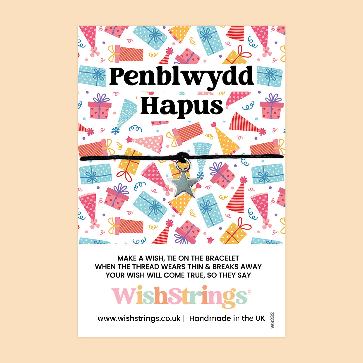 WishStrings ‘Penblwydd Hapus’ Wish Bracelet | Happy Birthday Welsh Gift | Meaningful Keepsake for Birthday Celebrations